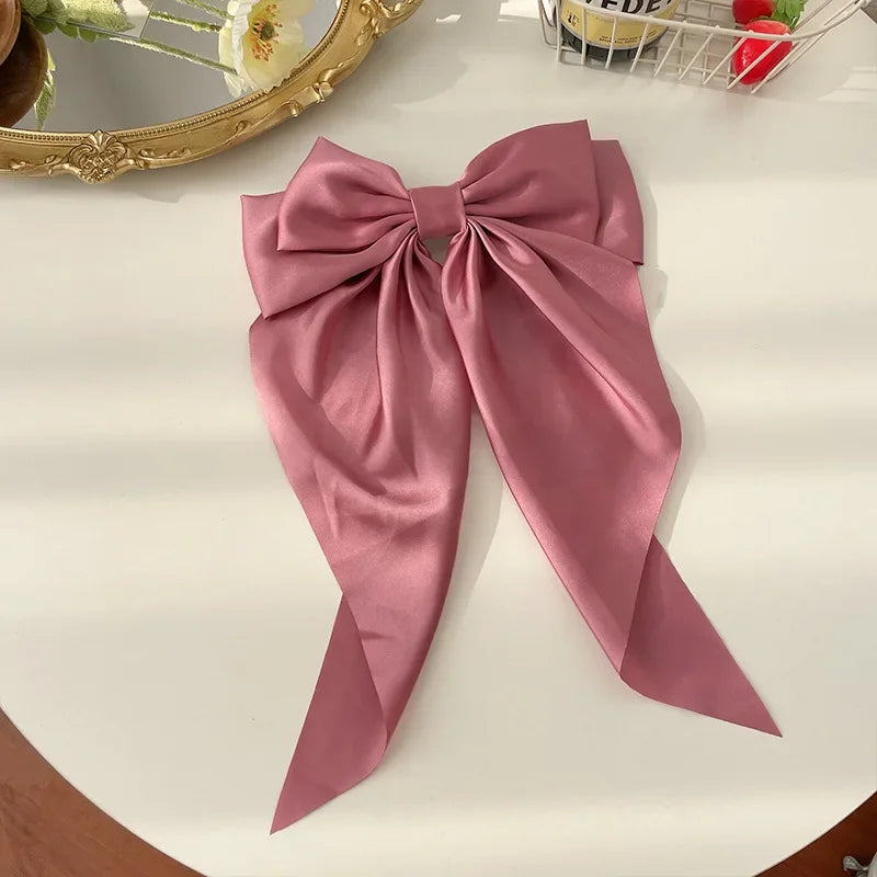Oversized Satin Hair Bow Clip