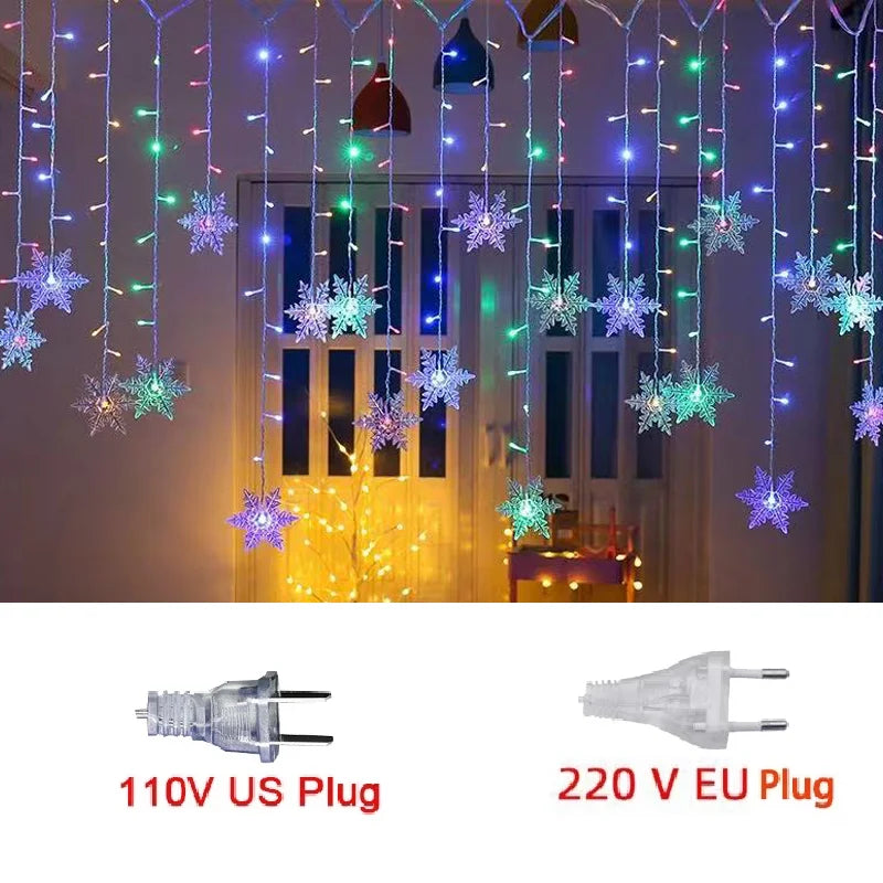 Snowflake LED Curtain Lights