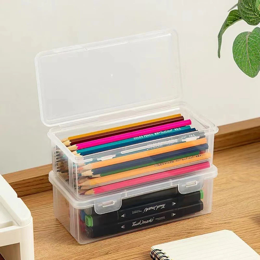 Clear Stackable Pen & Pencil Box
