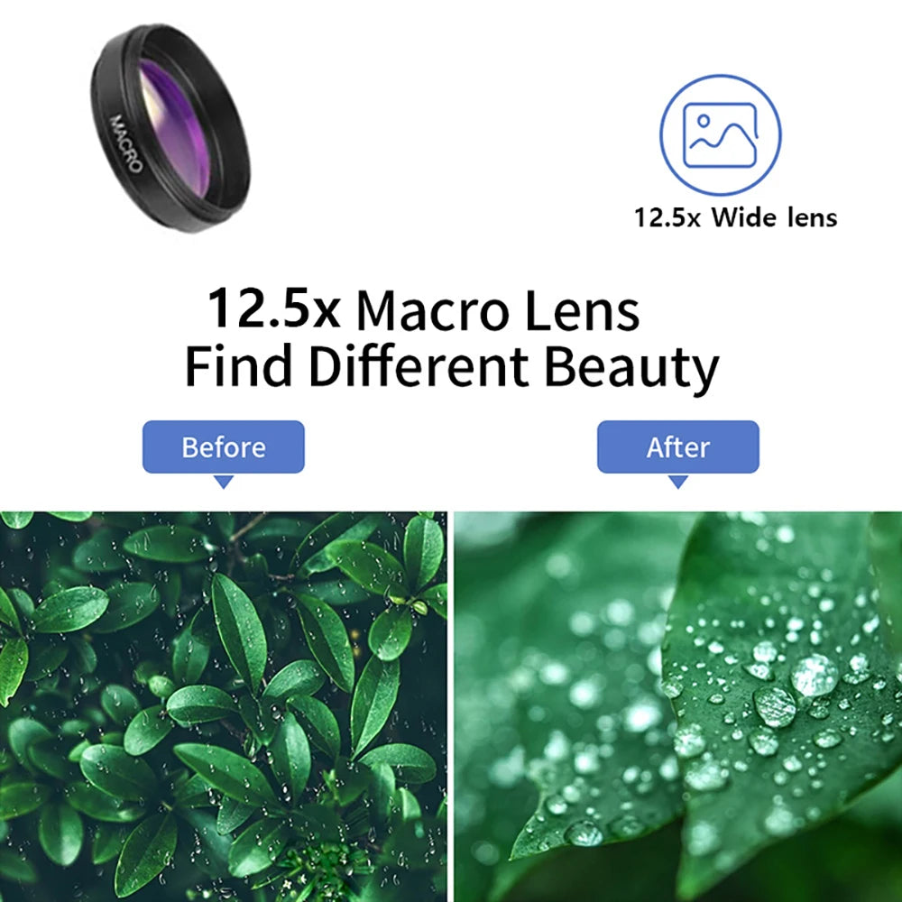 Clip-On Phone Lens Kit: Wide-Angle & Macro