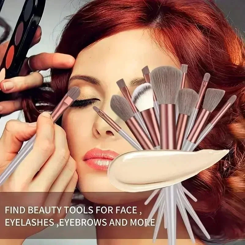 Fluffy Kabuki & Blending Makeup Brush Set