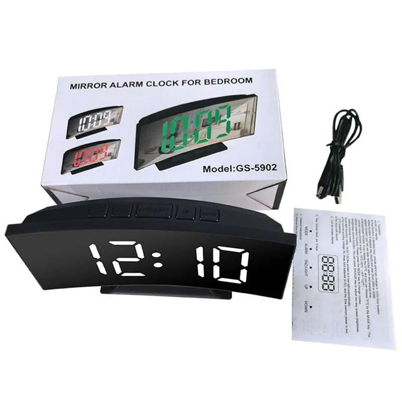 Mirror LED Digital Alarm Clock