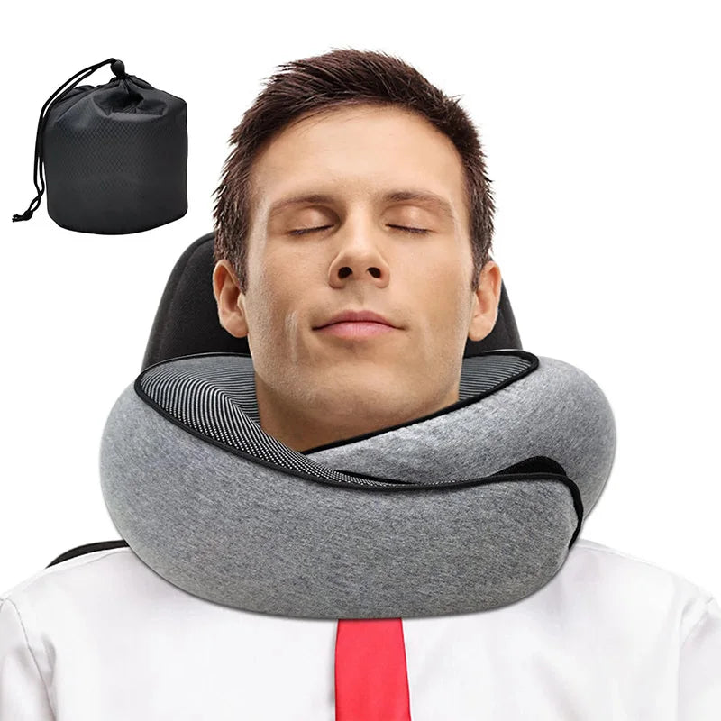 Memory-Foam Travel Neck Pillow