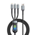3-in-1 Charging Cable with Power Display