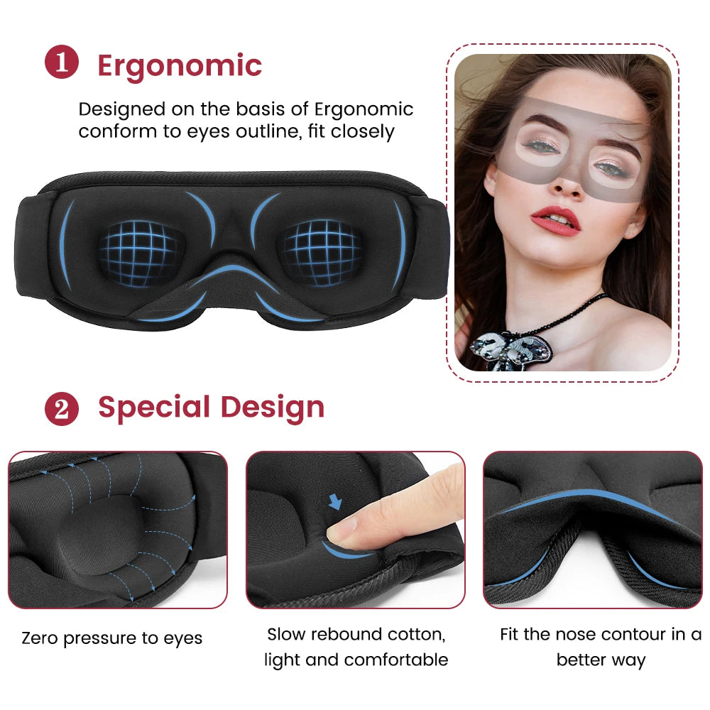 3D Contoured Blackout Sleep Mask