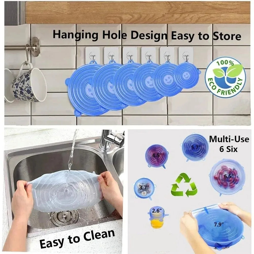 Stretch Lids Set, 6 Pieces