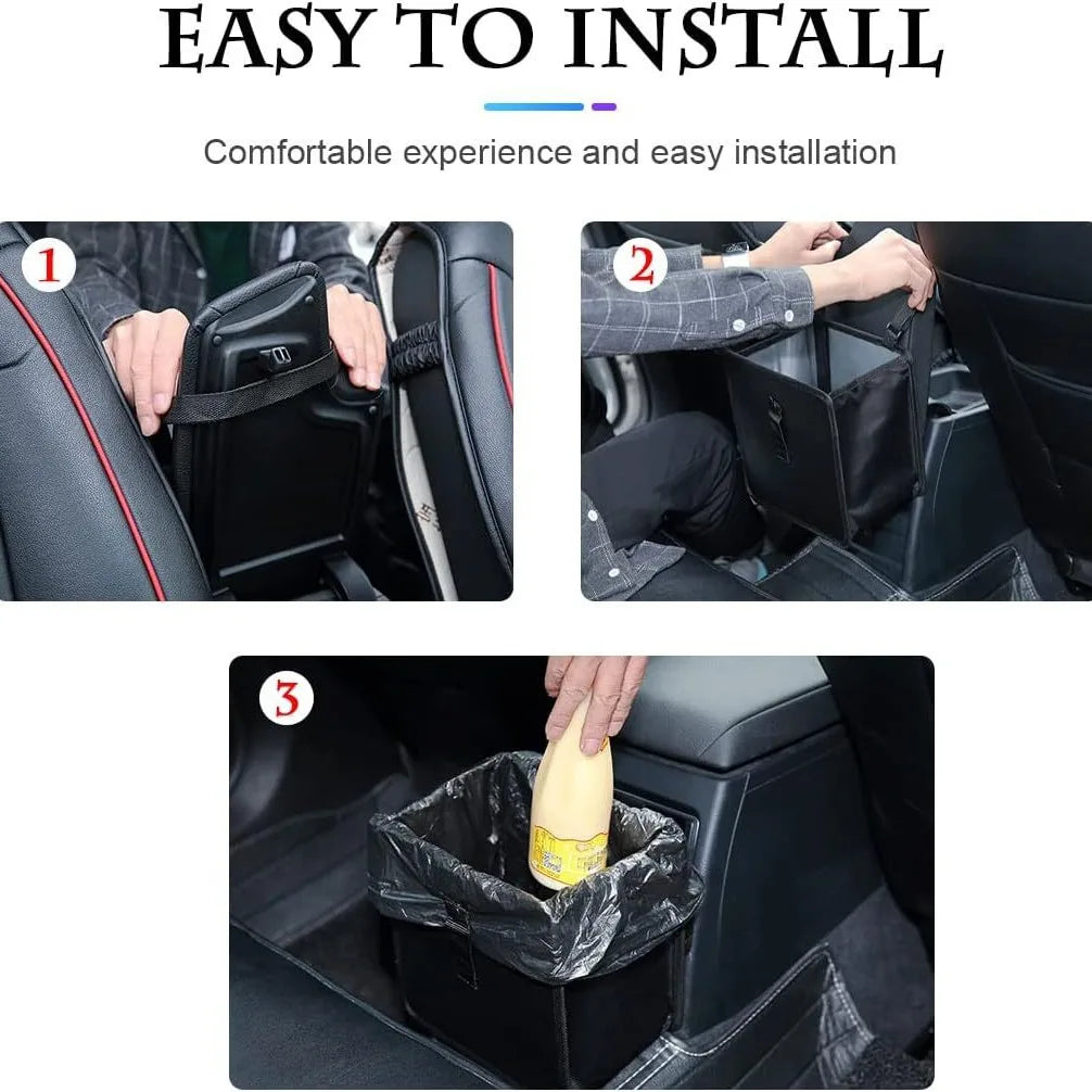 Foldable Seat-Back Car Trash Bin