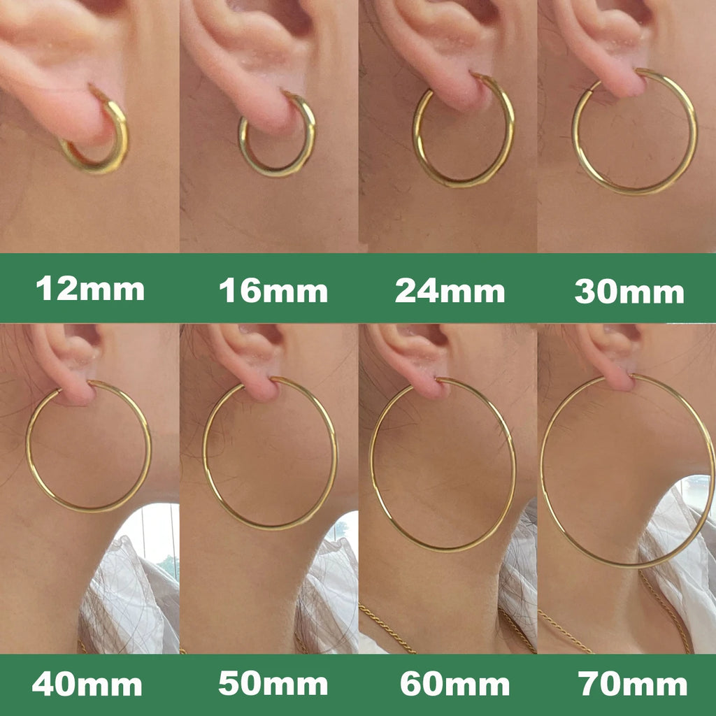 Gold-Tone Stainless Steel Hoop Earrings