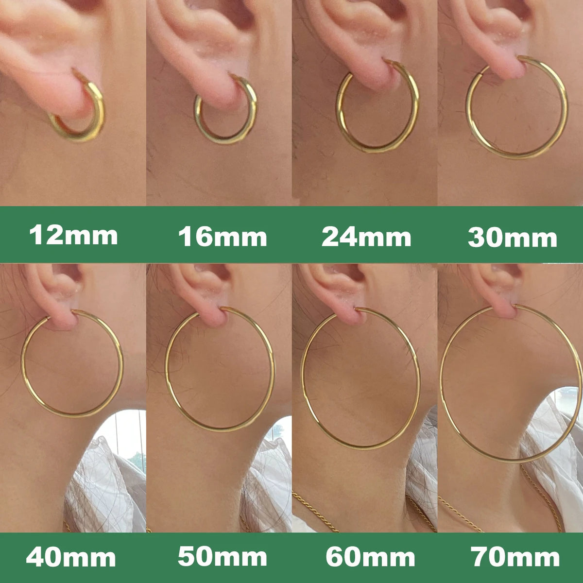 Gold-Tone Stainless Steel Hoop Earrings