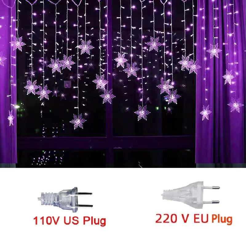 Snowflake LED Curtain Lights