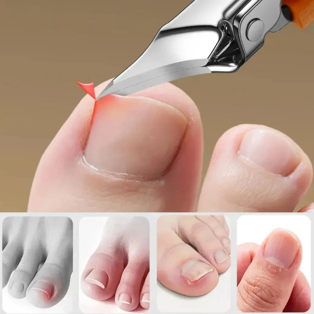 Wide-Jaw Toenail Clipper with Slanted Edge