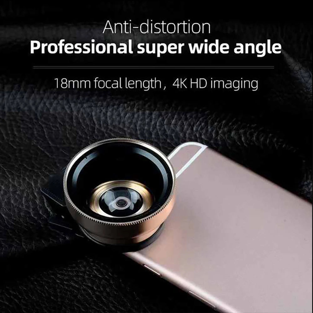 Clip-On Phone Lens Kit: Wide-Angle & Macro