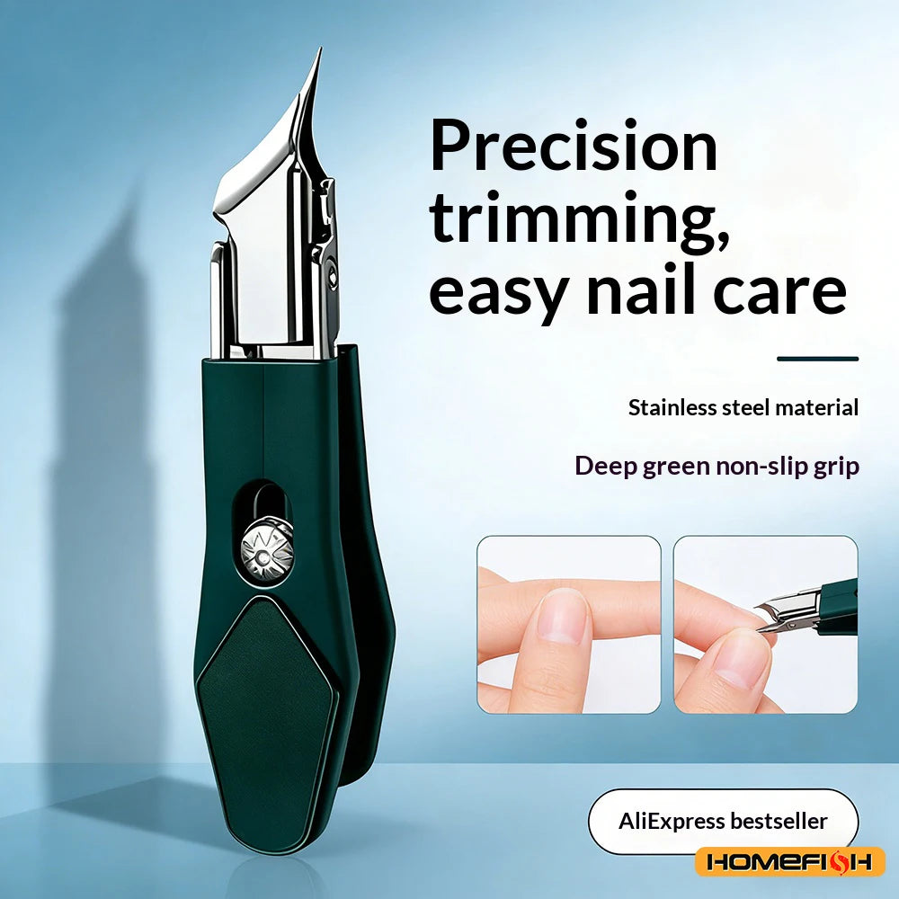 Wide-Jaw Toenail Clipper with Slanted Edge