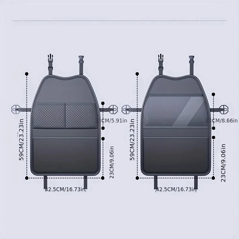 Car Seat Kick Mat with Pockets