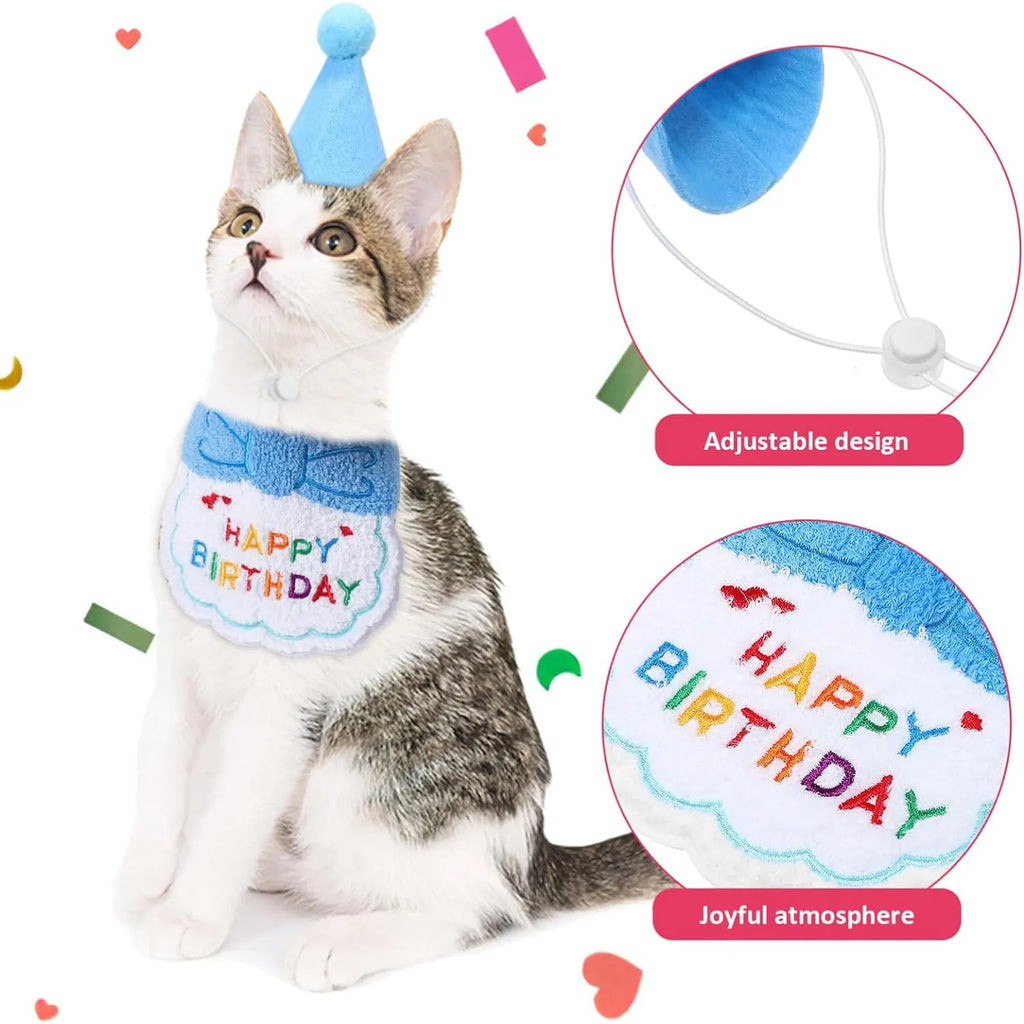 Pet Birthday Bandana & Party Hat Set