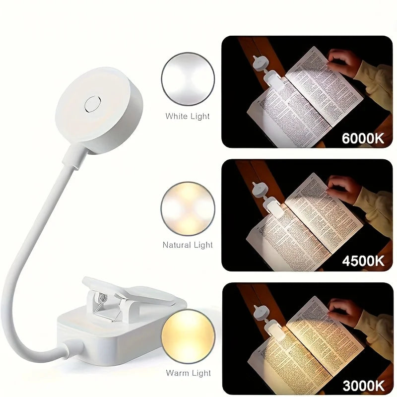 Clip-On LED Book Light, 3 Colour Modes
