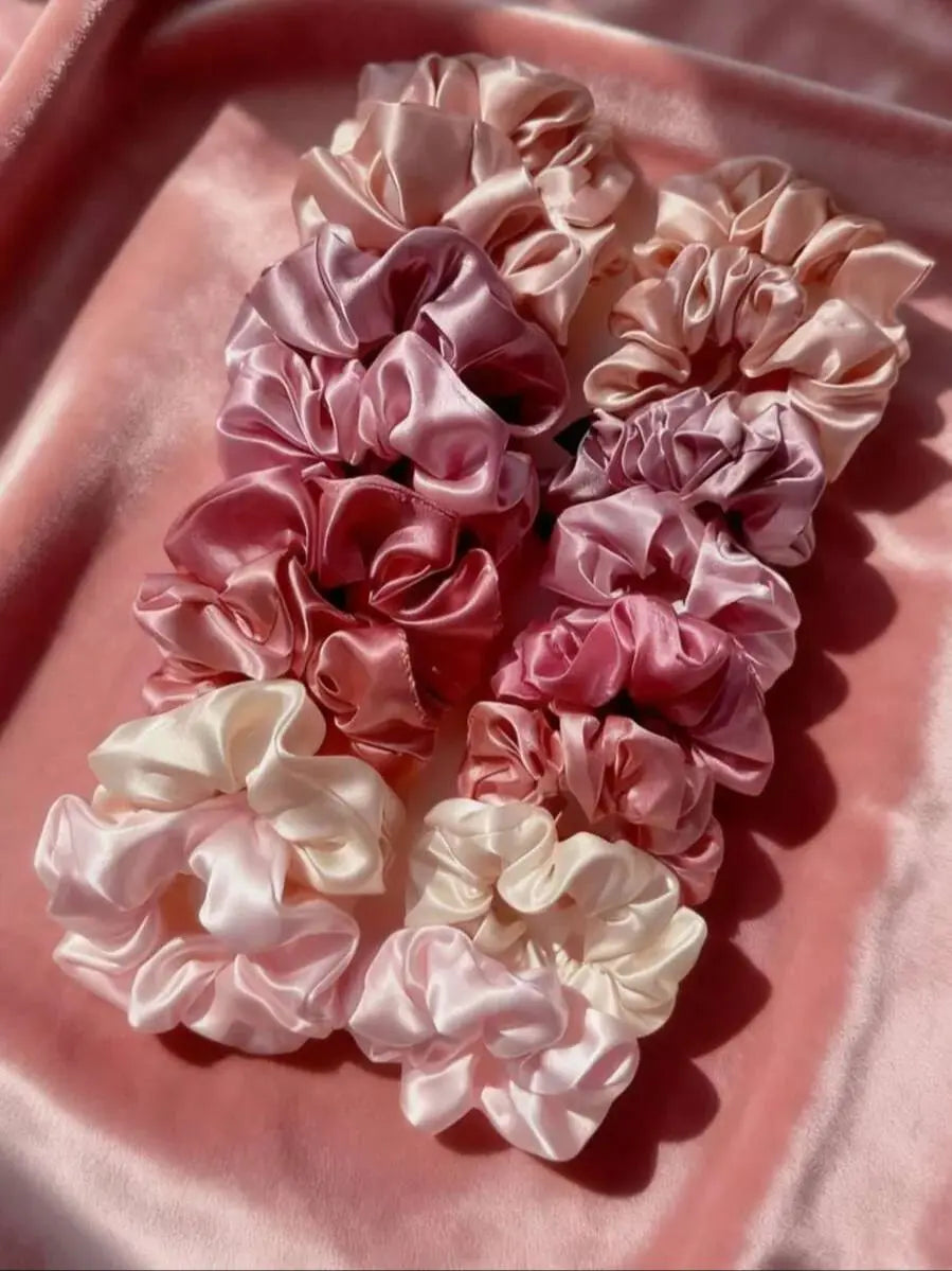 Satin Scrunchie Set: 16 Pieces