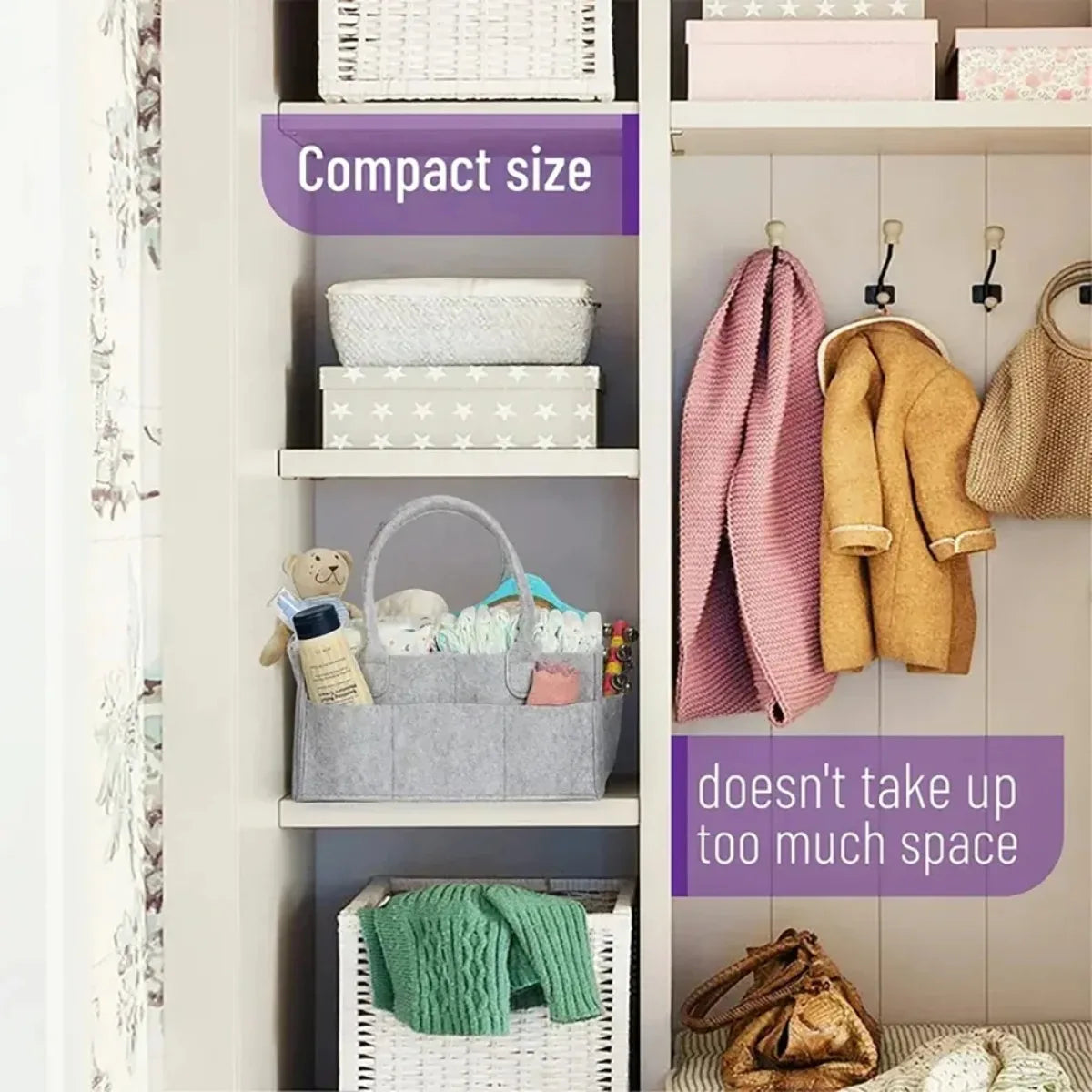 Portable Diaper & Essentials Organizer Bag