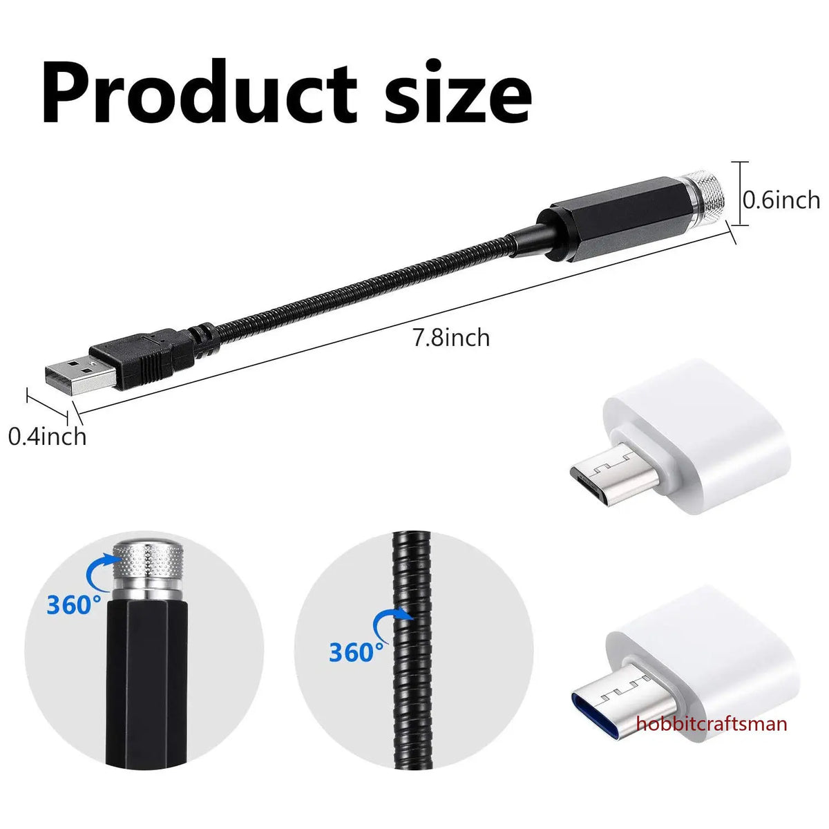 USB Car Roof Star Projector