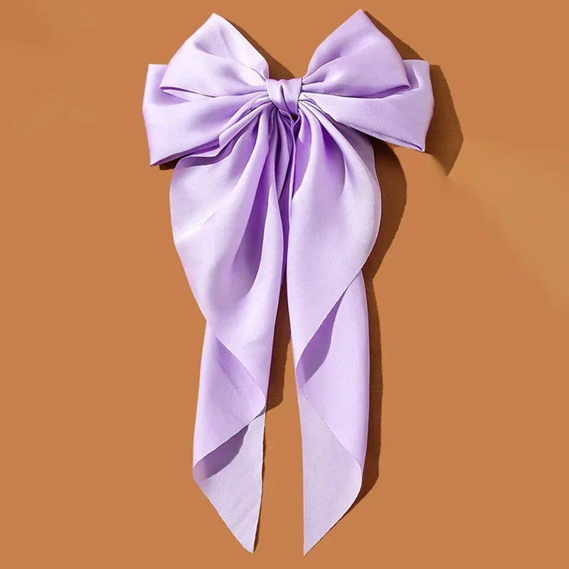 Oversized Satin Hair Bow Clip