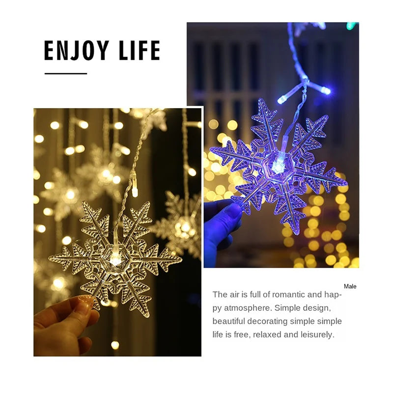 Snowflake LED Curtain Lights