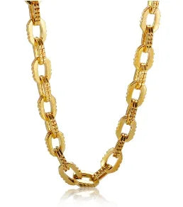 Gold-Tone Stainless Steel Textured Necklace