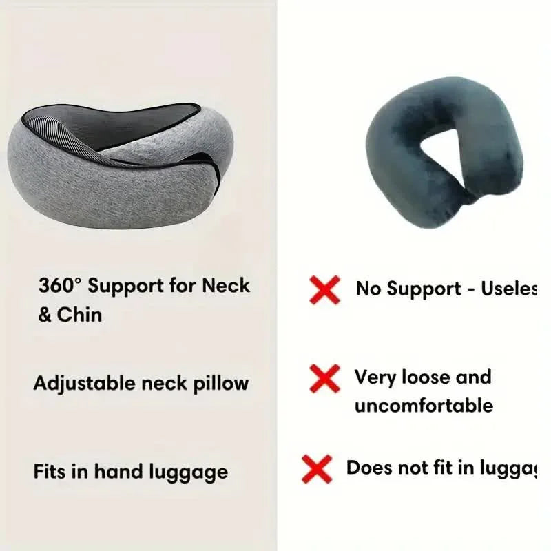 Memory-Foam Travel Neck Pillow