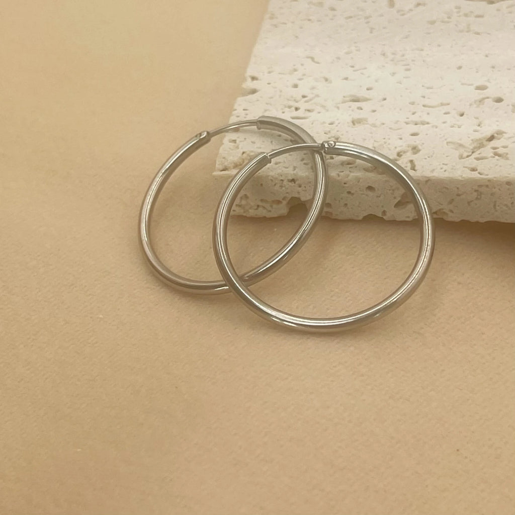 Gold-Tone Stainless Steel Hoop Earrings