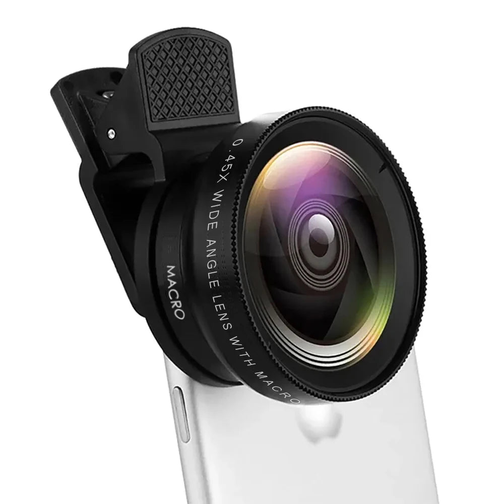 Clip-On Phone Lens Kit: Wide-Angle & Macro