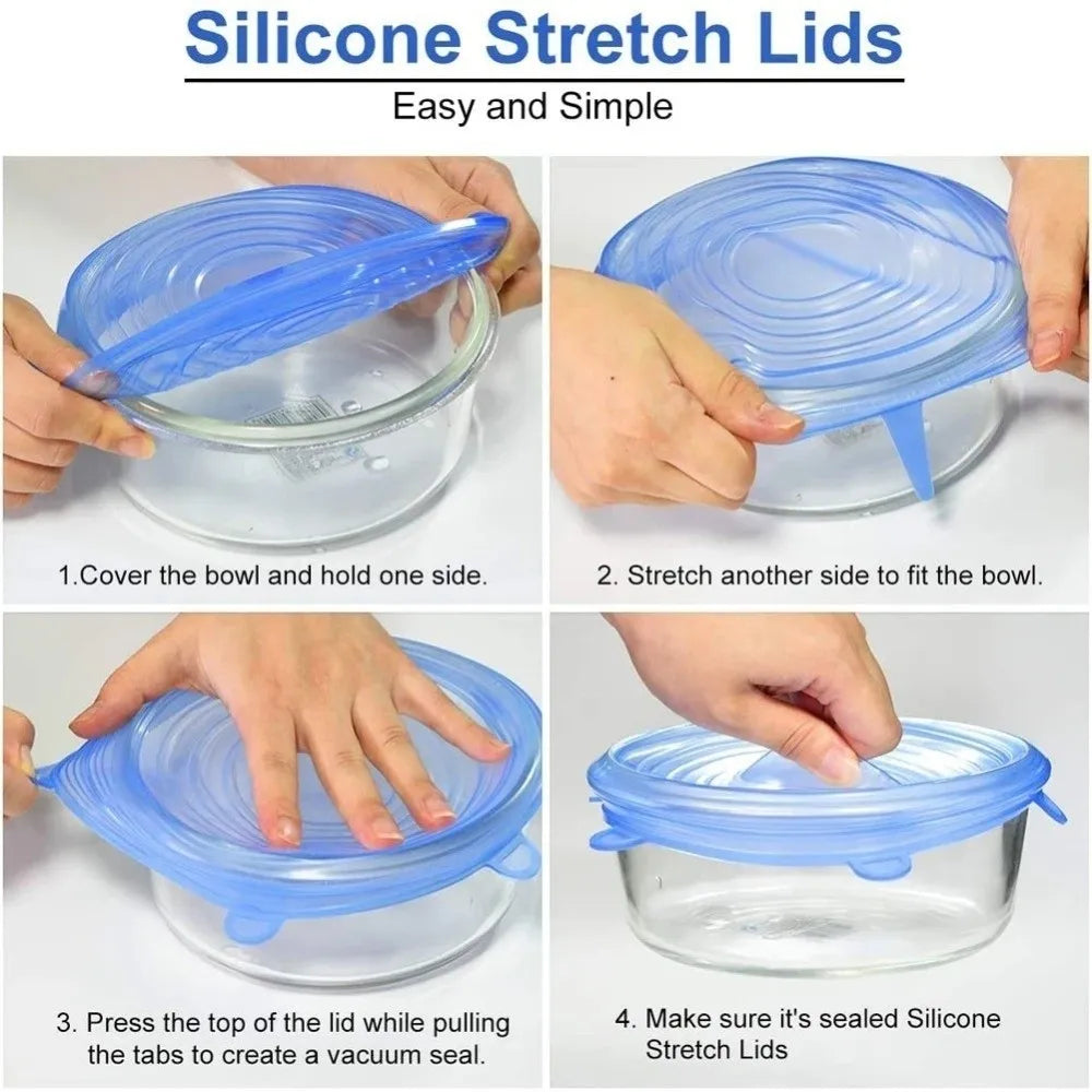 Stretch Lids Set, 6 Pieces