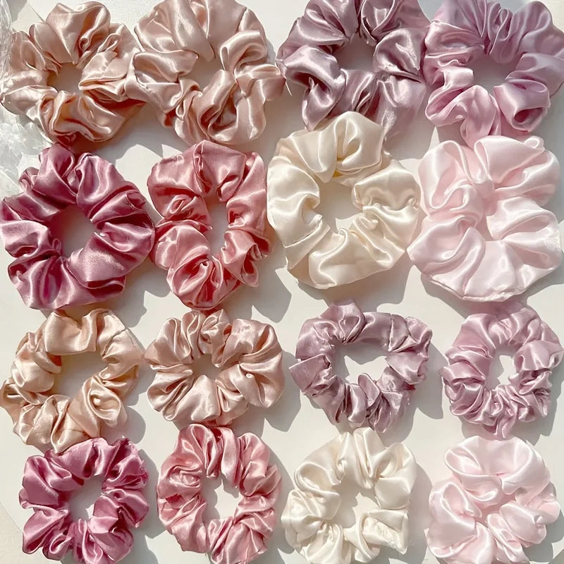 Satin Scrunchie Set: 16 Pieces