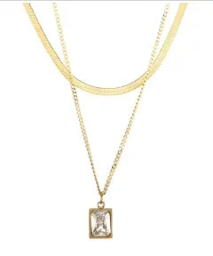 Gold-Tone Stainless Steel Textured Necklace