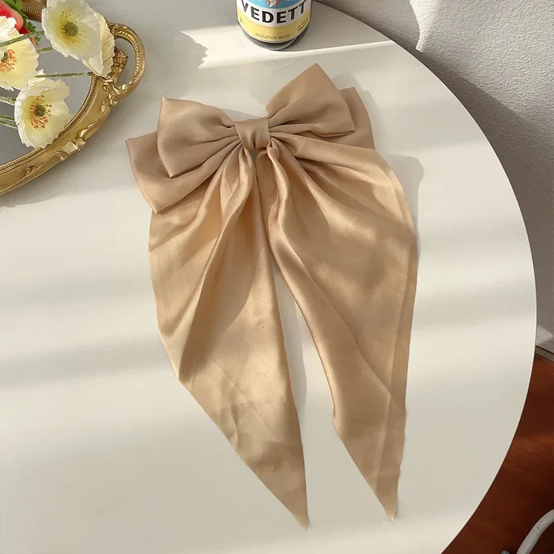 Oversized Satin Hair Bow Clip