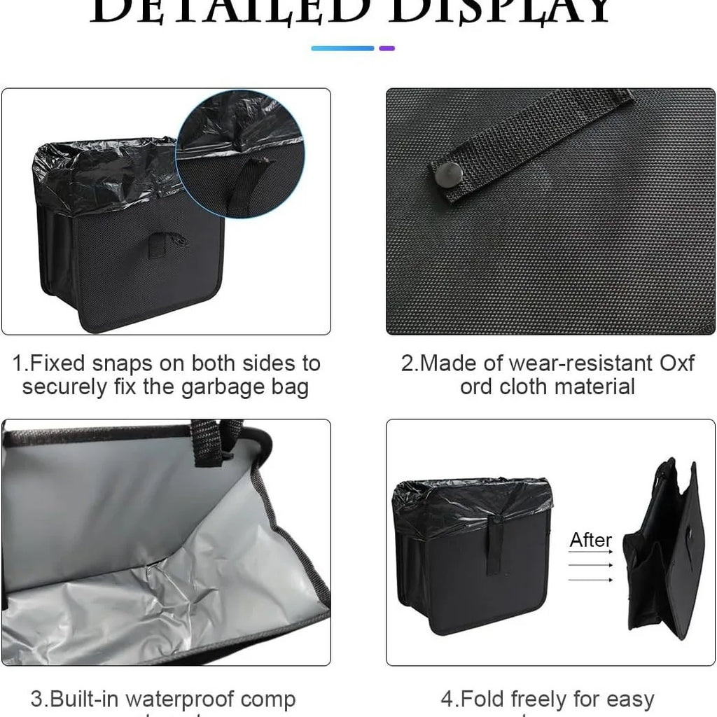 Foldable Seat-Back Car Trash Bin