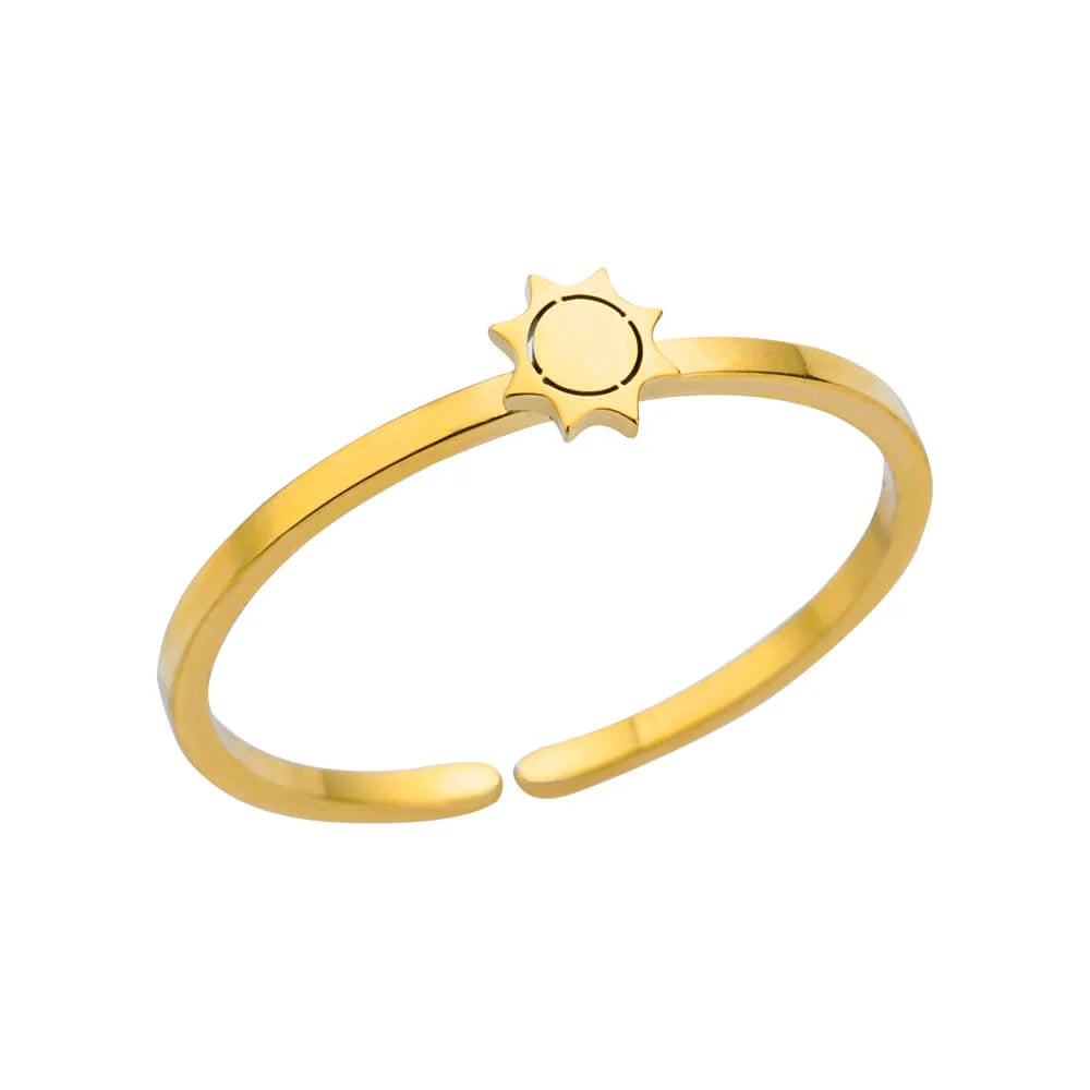 Adjustable Opal-Effect Ring, Gold-Tone Steel