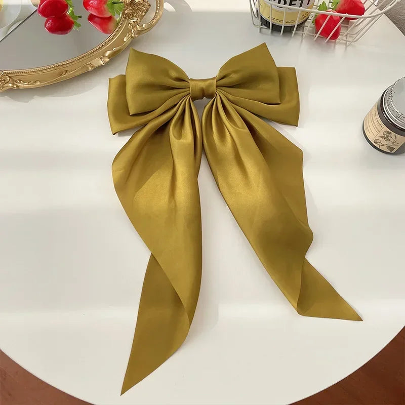 Oversized Satin Hair Bow Clip