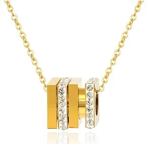 Gold-Tone Stainless Steel Textured Necklace