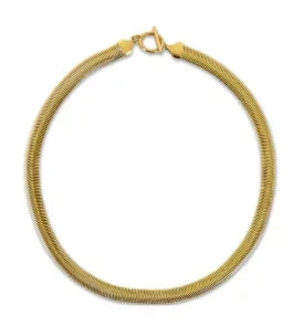 Gold-Tone Stainless Steel Textured Necklace