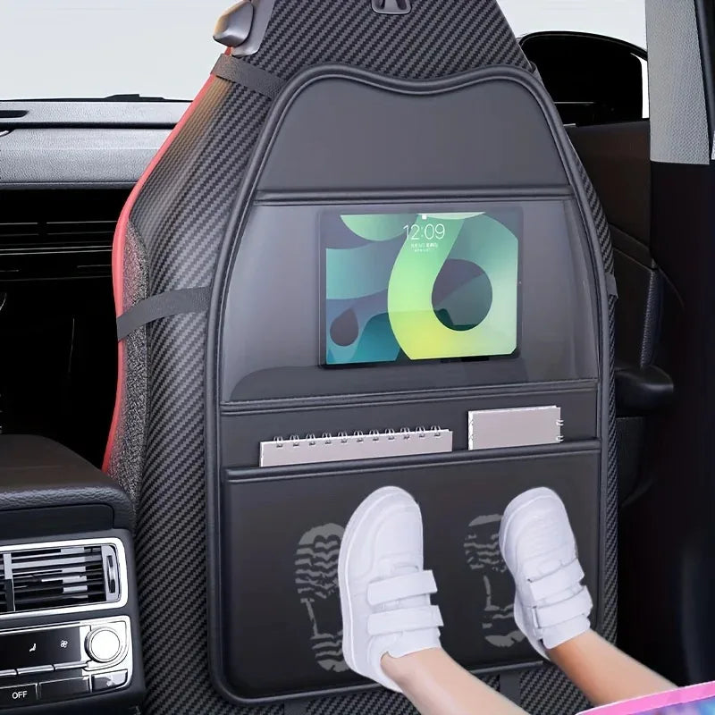 Car Seat Kick Mat with Pockets