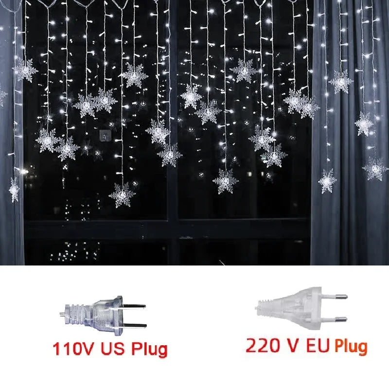 Snowflake LED Curtain Lights