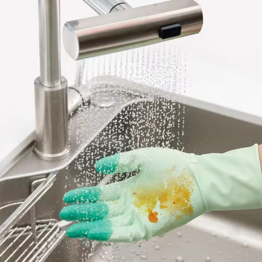 Silicone Dishwashing Gloves with Scrubbers