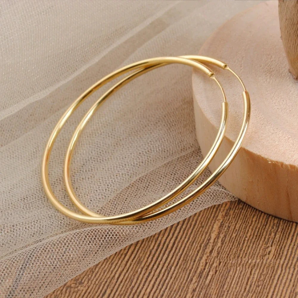 Gold-Tone Stainless Steel Hoop Earrings