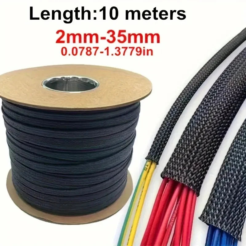 Expandable Braided Cable Sleeve, 10 m