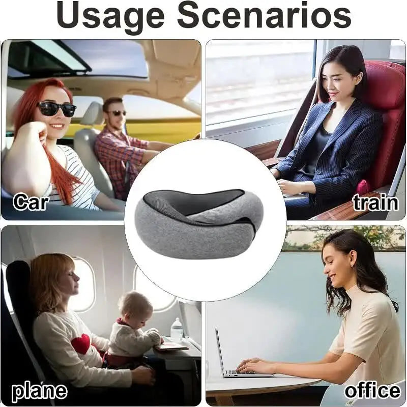 Memory-Foam Travel Neck Pillow