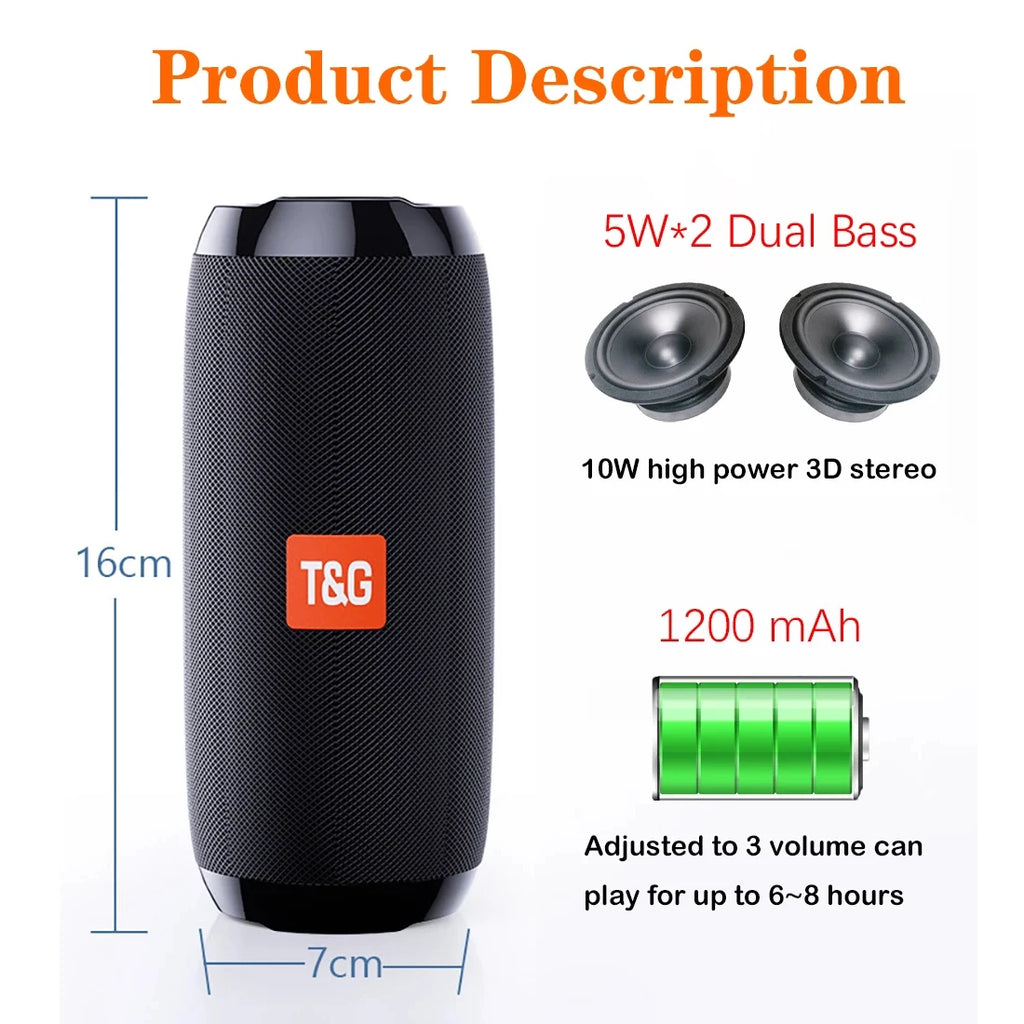 Portable Bluetooth 5.3 Speaker with FM Radio