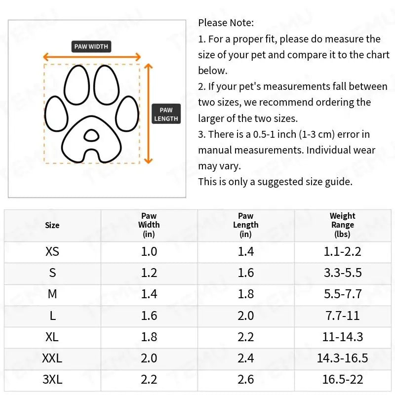 Water-Resistant Dog Shoes, Set of 4