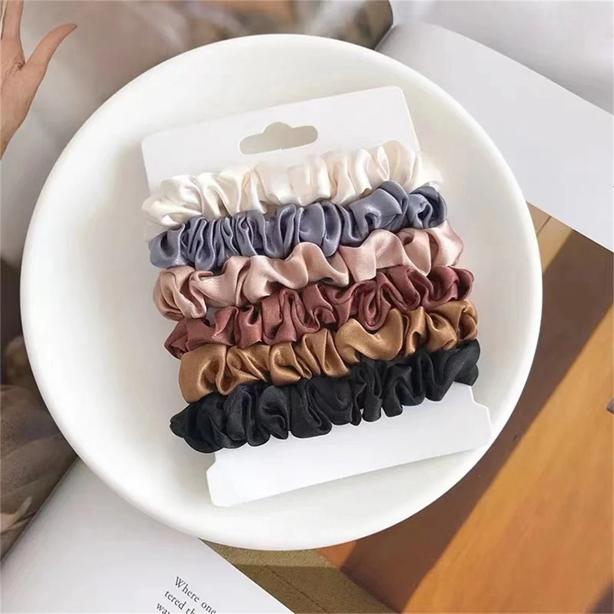 Satin Scrunchies Set of 6