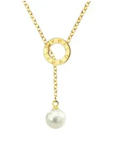 Gold-Tone Stainless Steel Textured Necklace