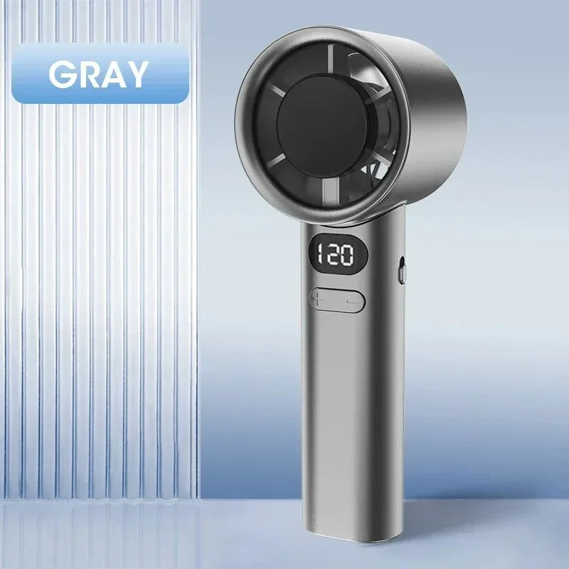 Mini Handheld Fan with Battery Display, USB-C Rechargeable