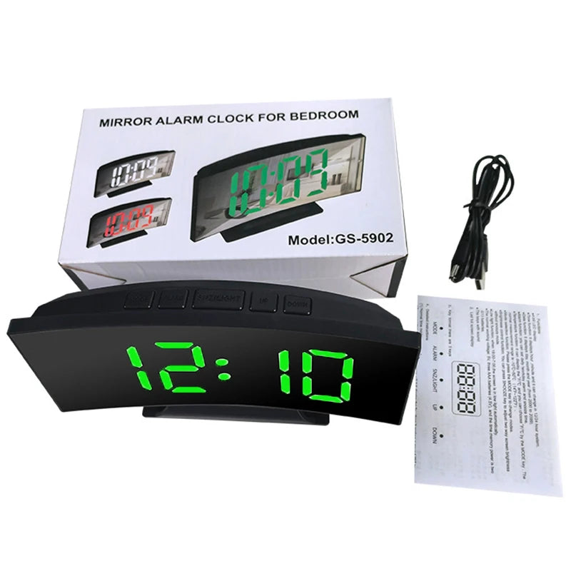 Mirror LED Digital Alarm Clock